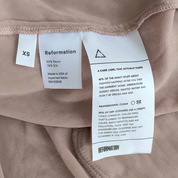 REFORMATION | Anoush Wrap Dress Silk Blend Velvet, Blush, Women's Size XS - Picture 10 of 15